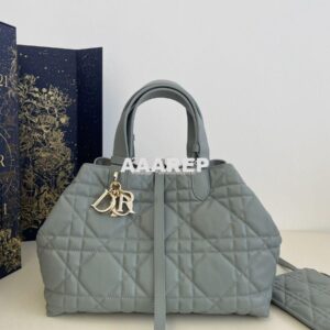 Replica Dior Medium Toujours Bag in Macrocannage Calfskin M2821O Stone