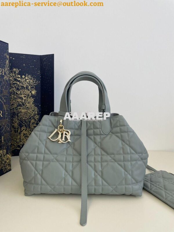 Replica Dior Medium Toujours Bag in Macrocannage Calfskin M2821O Stone 3