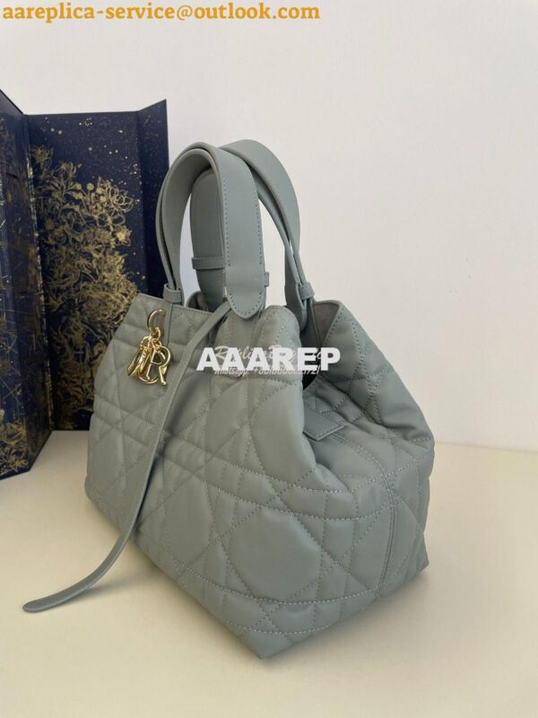 Replica Dior Medium Toujours Bag in Macrocannage Calfskin M2821O Stone 4