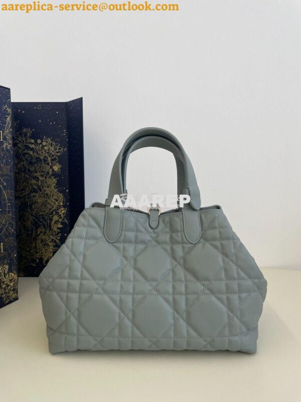 Replica Dior Medium Toujours Bag in Macrocannage Calfskin M2821O Stone 8