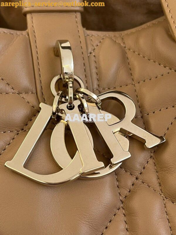 Replica Dior Medium Toujours Bag in Macrocannage Calfskin M2821O Tan 5