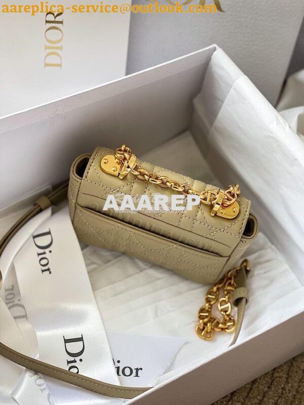 Replica Dior Micro Caro Bag in Beige Supple Cannage Calfskin S2022 6