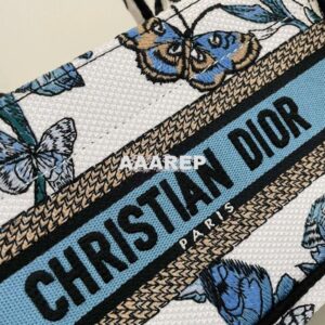 Replica Dior Mini Book Tote With Strap White and Pastel Midnight Blue 2