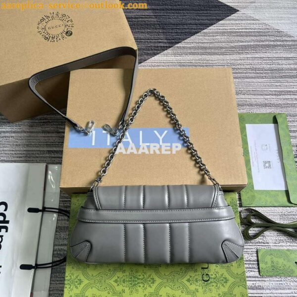 Replica Gucci 764339 Gucci Horsebit Chain Small Shoulder Bag Grey 3