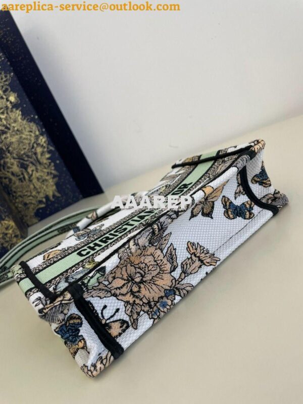 Replica Dior Mini Book Tote With Strap White Toile de Jouy Mexico Embr 8