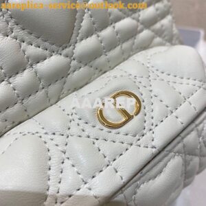 Replica Dior Mini Dioramour Backpack Latte Cannage Lambskin with Heart 2