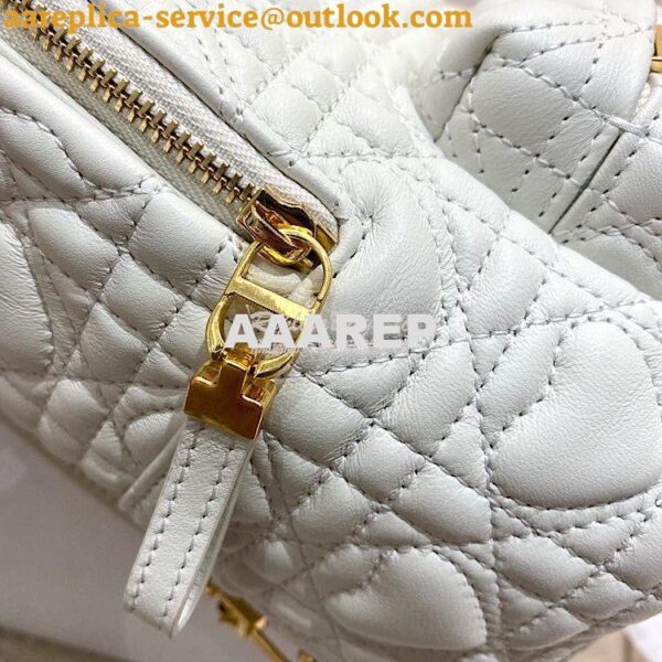 Replica Dior Mini Dioramour Backpack Latte Cannage Lambskin with Heart 6