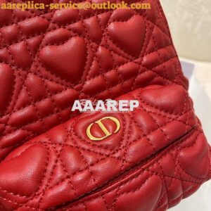 Replica Dior Mini Dioramour Backpack Red Cannage Lambskin with Heart M 2