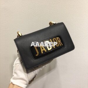 Replica Dior Mini J'adior Flap Bag In Black Smooth Calfskin 2