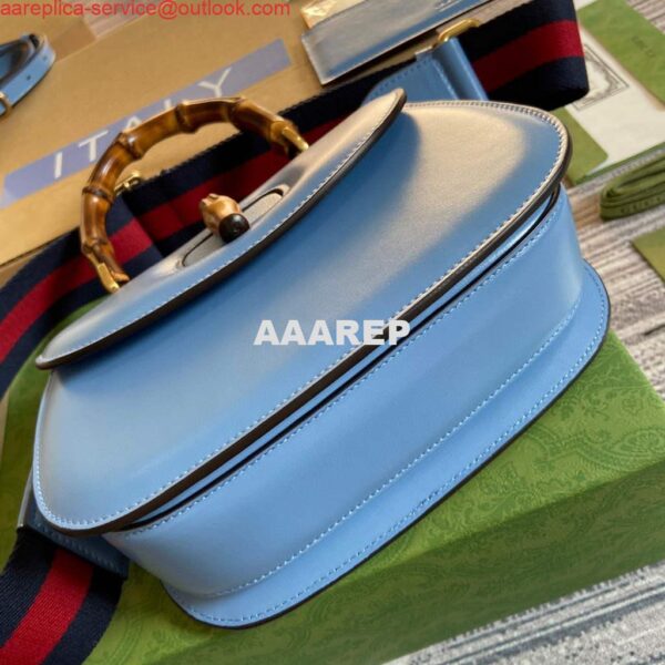 Replica Gucci Bamboo1947 small top handle bag 675797 Blue 6