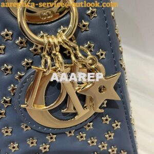 Replica Dior Mini Lady Dior Bag Denim Blue Lucky Star Cannage Lambski 2