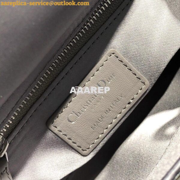 Replica Dior Mini Lady Dior Bag In Silver "Cannage" Satin With Rhinest 9