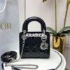 Replica Dior Mini Lady Dior Bag Metallic Calfskin with Platinum Beaded