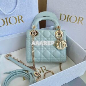 Replica Dior Mini Lady Dior Bag Quilted Natural Lambskin Leather Placi 2