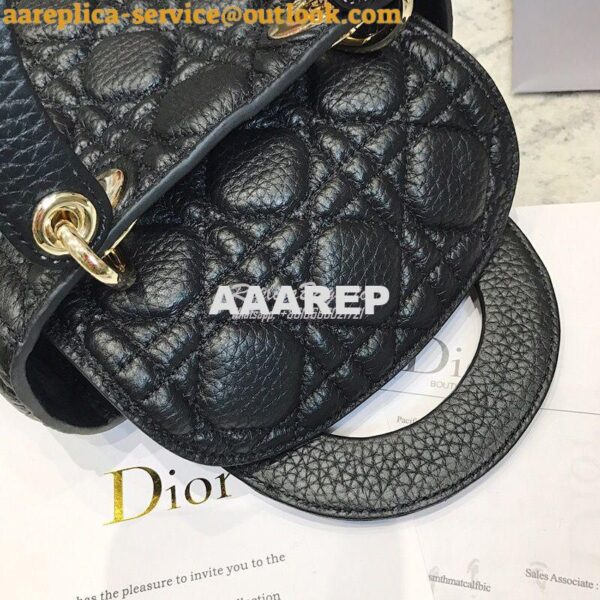 Replica Dior Mini Lady Dior in Grained Calfskin Black 7