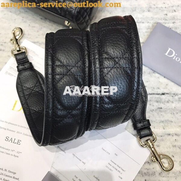 Replica Dior Mini Lady Dior in Grained Calfskin Black 9