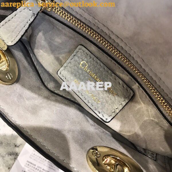 Replica Dior Mini Lady Dior in Grained Calfskin Grey 8