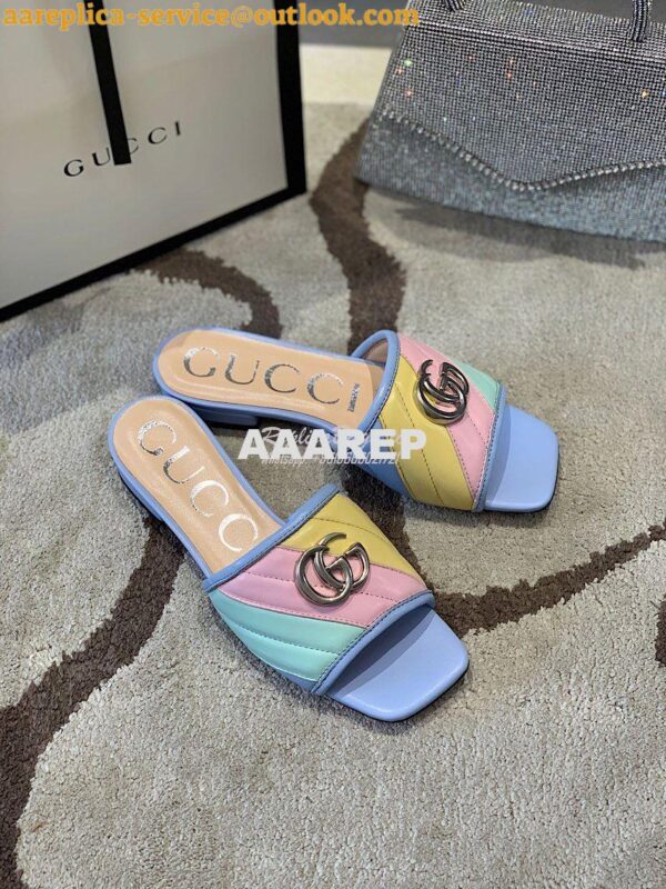 Replica Gucci Women's Slide w Double G 629730 Multicolor 6