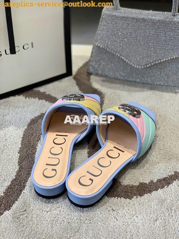 Replica Gucci Women's Slide w Double G 629730 Multicolor 11