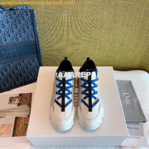 Replica Dior D-Connect Sneaker Technical Fabric Multicolor Neon Blue 2