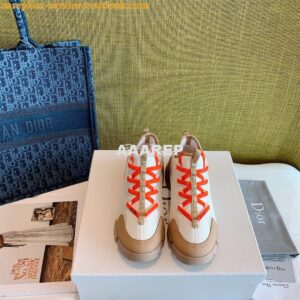 Replica Dior D-Connect Sneaker Technical Fabric Multicolor Neon Orange 2