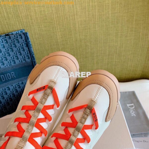 Replica Dior D-Connect Sneaker Technical Fabric Multicolor Neon Orange 5
