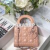 Replica Dior Mini Lady Dior Latte Cannage Calfskin with Diamond Motif