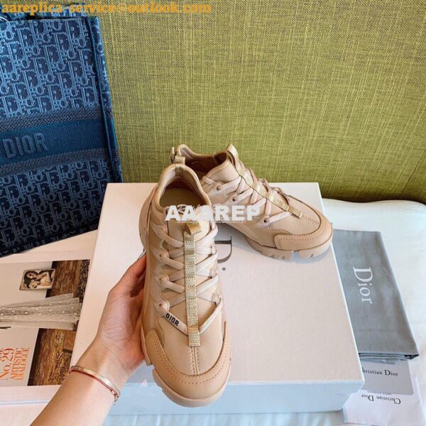 Replica Dior D-Connect Sneaker Technical Fabric Nude 5