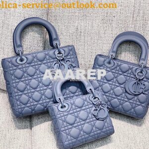 Replica Dior Mini Lady Dior Ultra-Matte Denim Blue Tote Bag