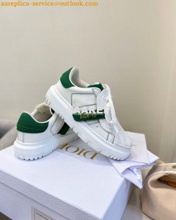 Replica DiorID Sneaker White Rubber and Calfskin KCK278 with Green 5