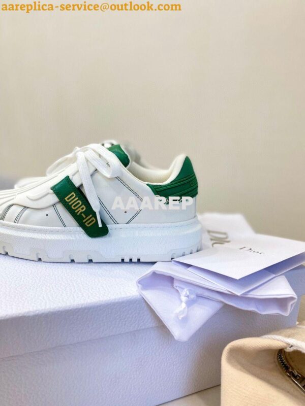 Replica DiorID Sneaker White Rubber and Calfskin KCK278 with Green 6