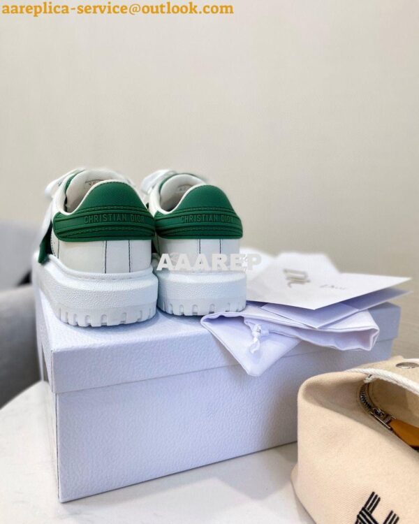 Replica DiorID Sneaker White Rubber and Calfskin KCK278 with Green 9