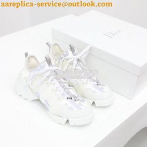 Replica Dior D-Connect Sneaker White Spatial Printed Reflective Techni