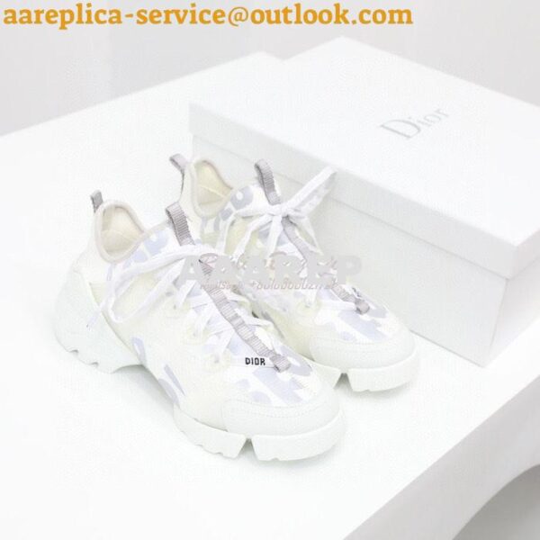 Replica Dior D-Connect Sneaker White Spatial Printed Reflective Techni