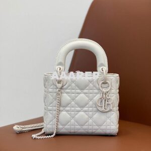 Replica Dior Mini Lady Dior Ultra-Matte Latte Tote Bag 2