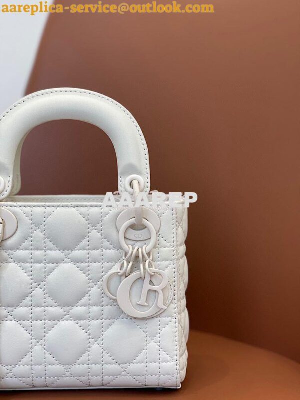 Replica Dior Mini Lady Dior Ultra-Matte Latte Tote Bag 6