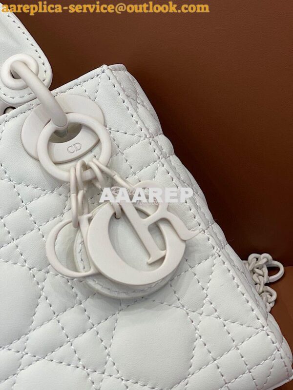 Replica Dior Mini Lady Dior Ultra-Matte Latte Tote Bag 9