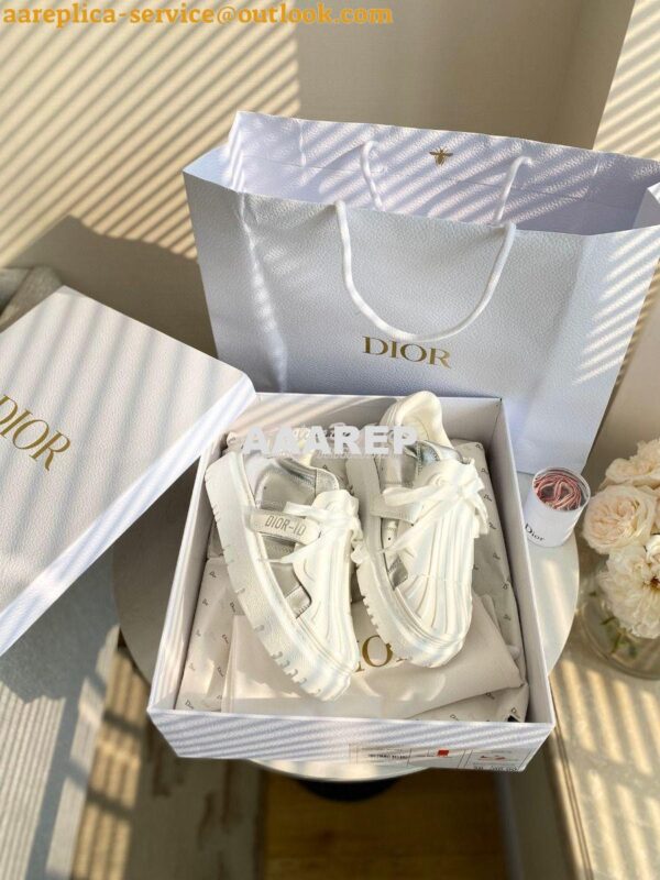 Replica DiorID Sneaker White Rubber and Calfskin KCK278 with Metalli 3