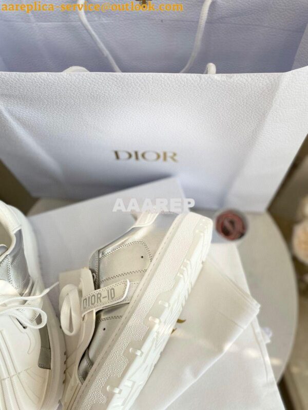 Replica DiorID Sneaker White Rubber and Calfskin KCK278 with Metalli 5