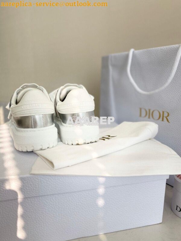 Replica DiorID Sneaker White Rubber and Calfskin KCK278 with Metalli 6