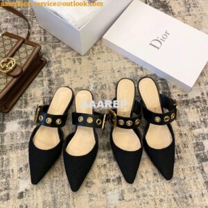 Replica Dior D-DIOR Heeled Mule KCP537 Black