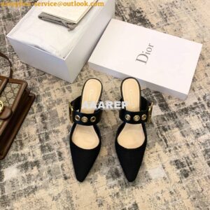 Replica Dior D-DIOR Heeled Mule KCP537 Black 2