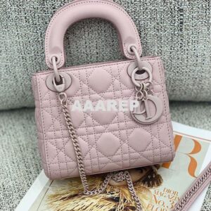 Replica Dior Mini Lady Dior Ultra-Matte Lavender Tote Bag