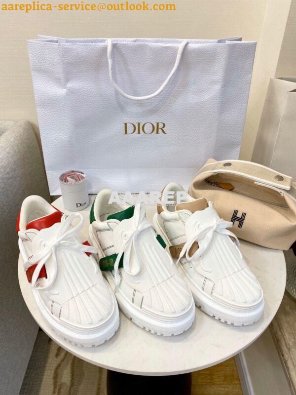 Replica DiorID Sneaker White Rubber and Calfskin KCK278 with Nude 3