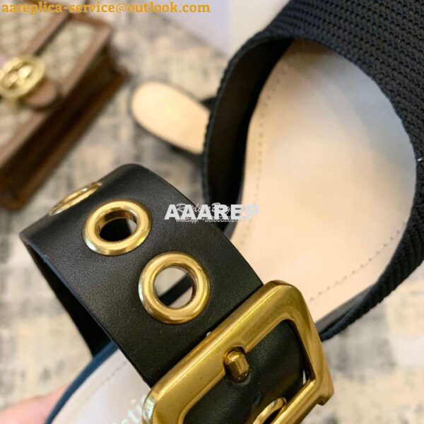 Replica Dior D-DIOR Heeled Mule KCP537 Black 6
