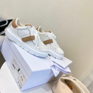 Replica DiorID Sneaker White Rubber and Calfskin KCK278 with Nude 2