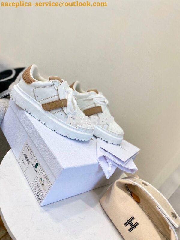 Replica DiorID Sneaker White Rubber and Calfskin KCK278 with Nude 4