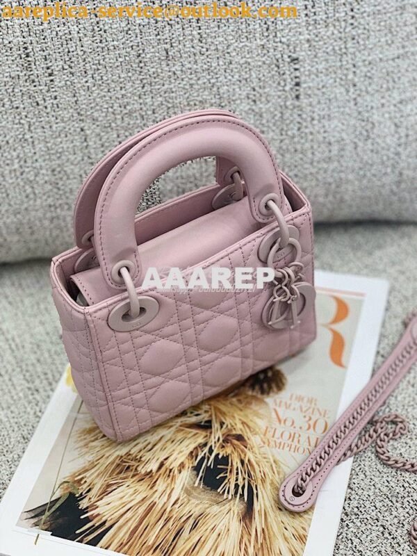 Replica Dior Mini Lady Dior Ultra-Matte Lavender Tote Bag 5