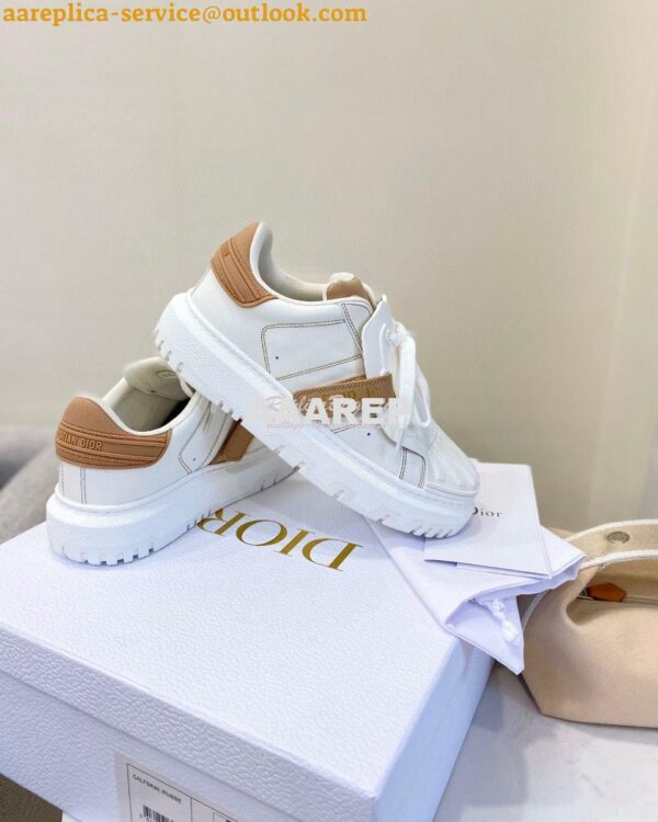 Replica DiorID Sneaker White Rubber and Calfskin KCK278 with Nude 6