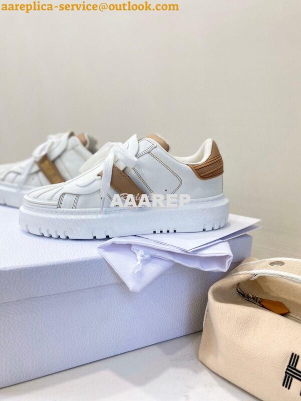 Replica DiorID Sneaker White Rubber and Calfskin KCK278 with Nude 5